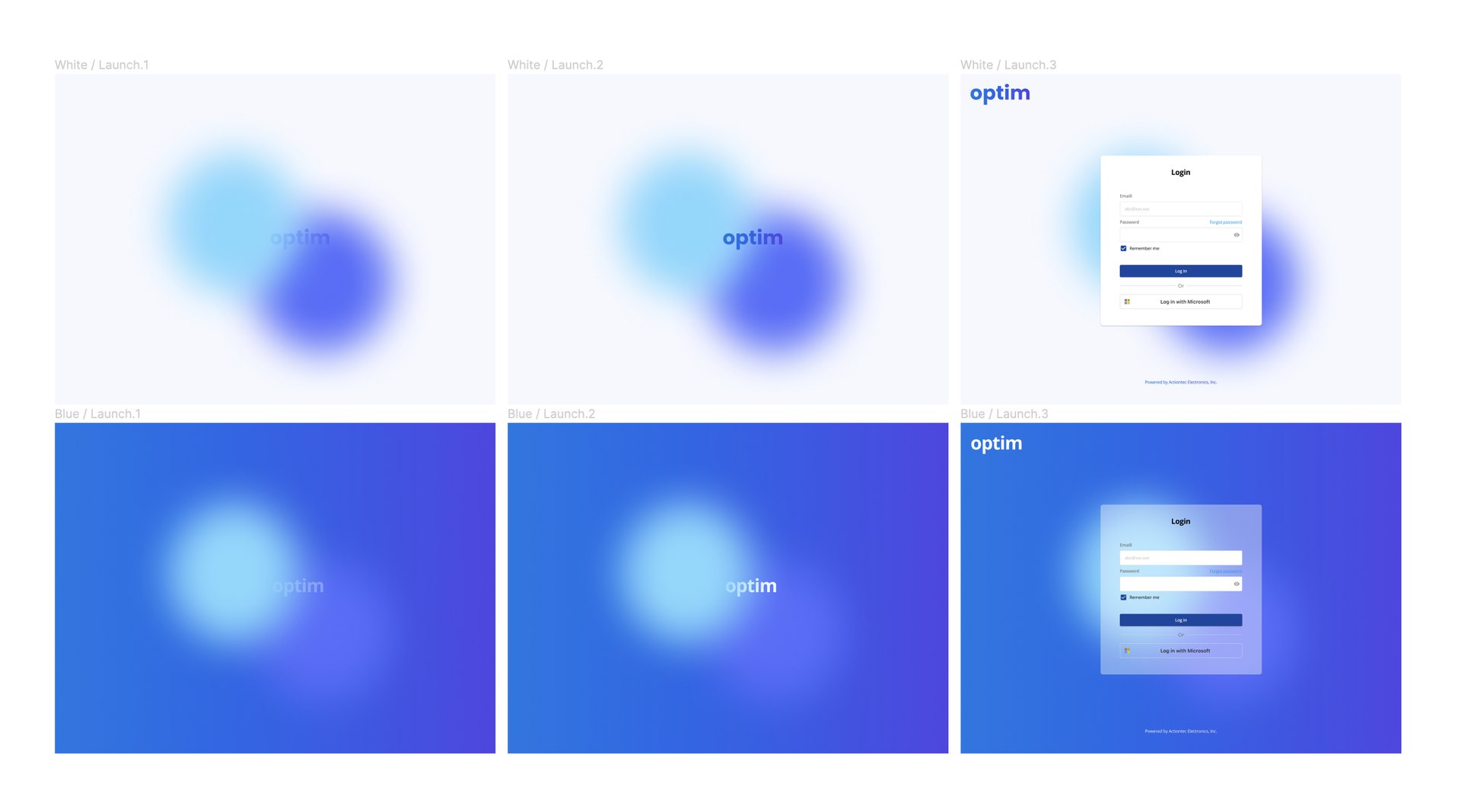 Ideations for the launch screen & login page