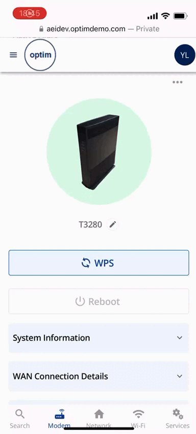 Micro-interaction on a mobile device while triggering the WPS button
